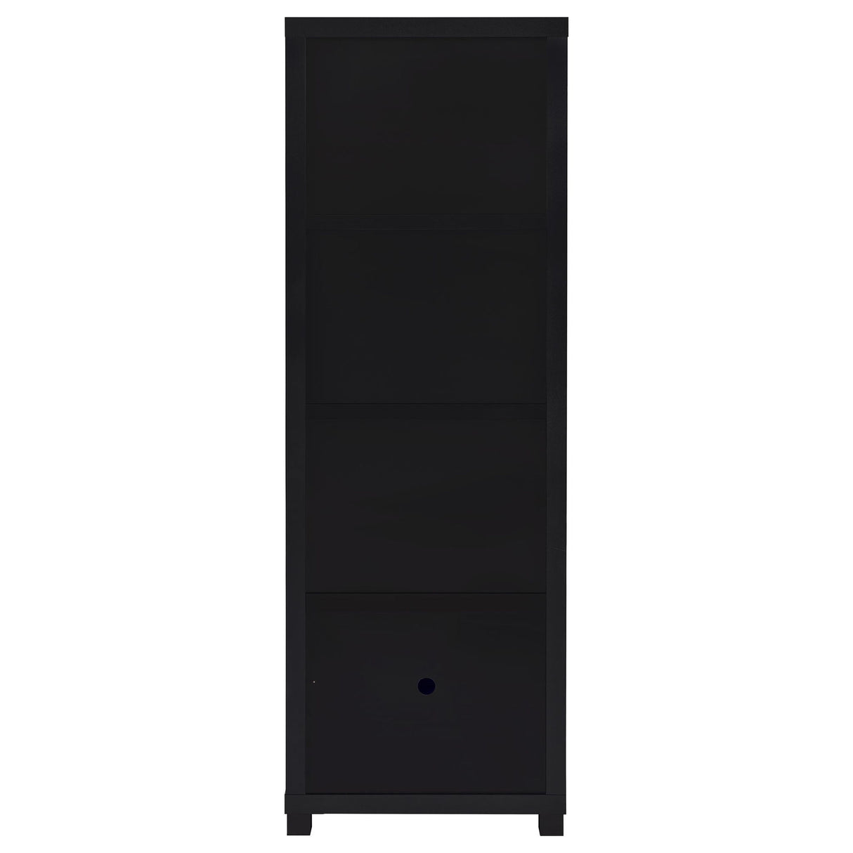 Sandl - 3 Shelf Media Tower With Cabinet Storage Solution - Black
