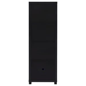 Sandl - 3 Shelf Media Tower With Cabinet Storage Solution - Black