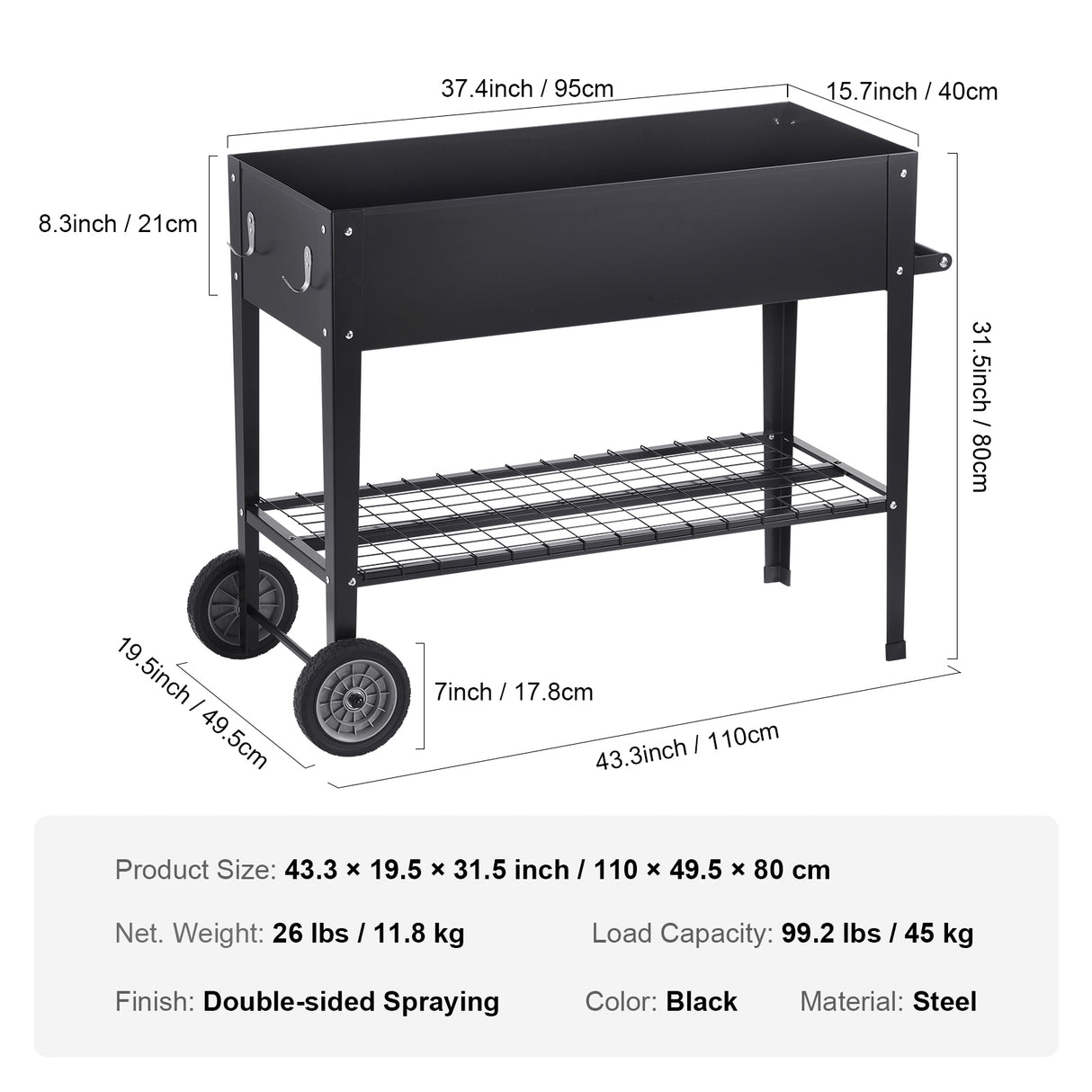 Raised Garden Bed - Elevated Metal Planter Box
