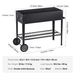 Raised Garden Bed - Elevated Metal Planter Box