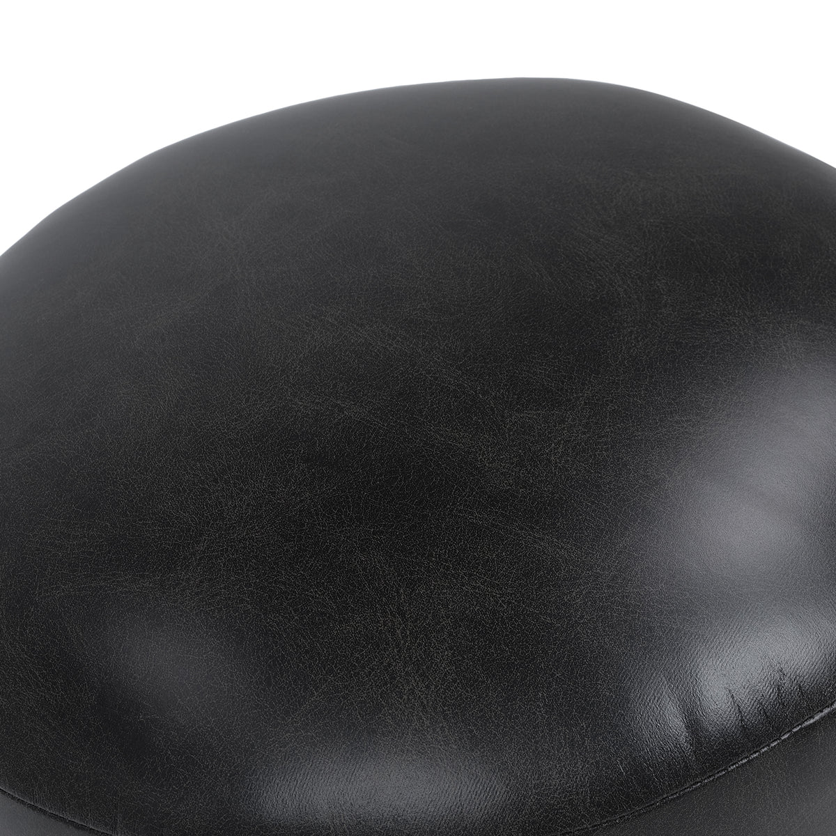 Fuji 15" Mushroom Footstool Ottoman, Vintage Black