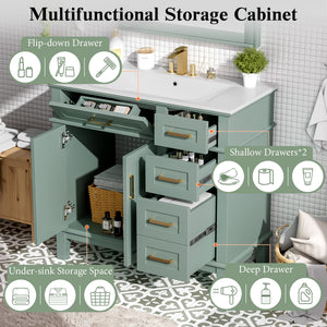 36" Light Green Bathroom Vanity