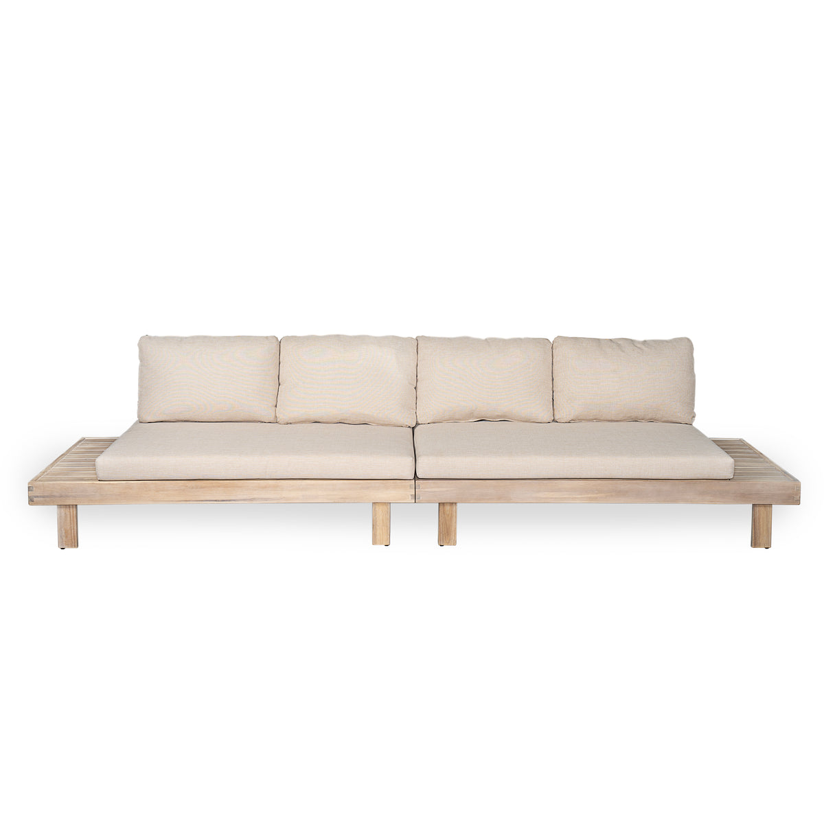 Topia Left and Right 2 Seater Sofa Set - Light White + Sand