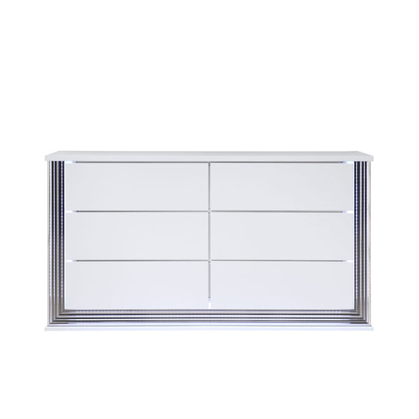 Moon - Smooth Dresser With LED - White