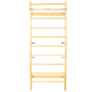 Swedish Ladder, Stall Bars Set For Physical Therapy & Gymnastics - Natural