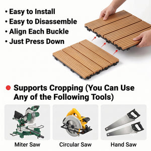 Interlocking WPC Deck Tiles 11.8"x11.8" (25 Pack)
