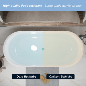 67" Linear Acrylic Freestanding Bathtub