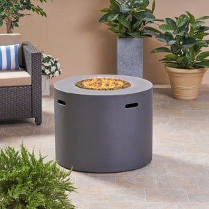 Round Iron Fire Pit With 40,000 Btu - Best Buy Furniture