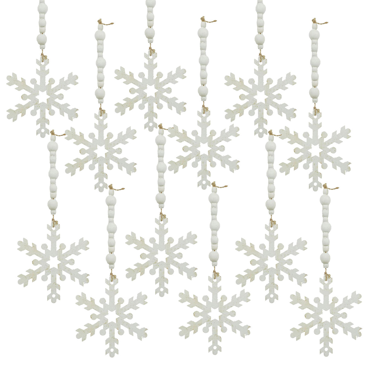 9.8x4.7" Snowflake Ornament Set of 12