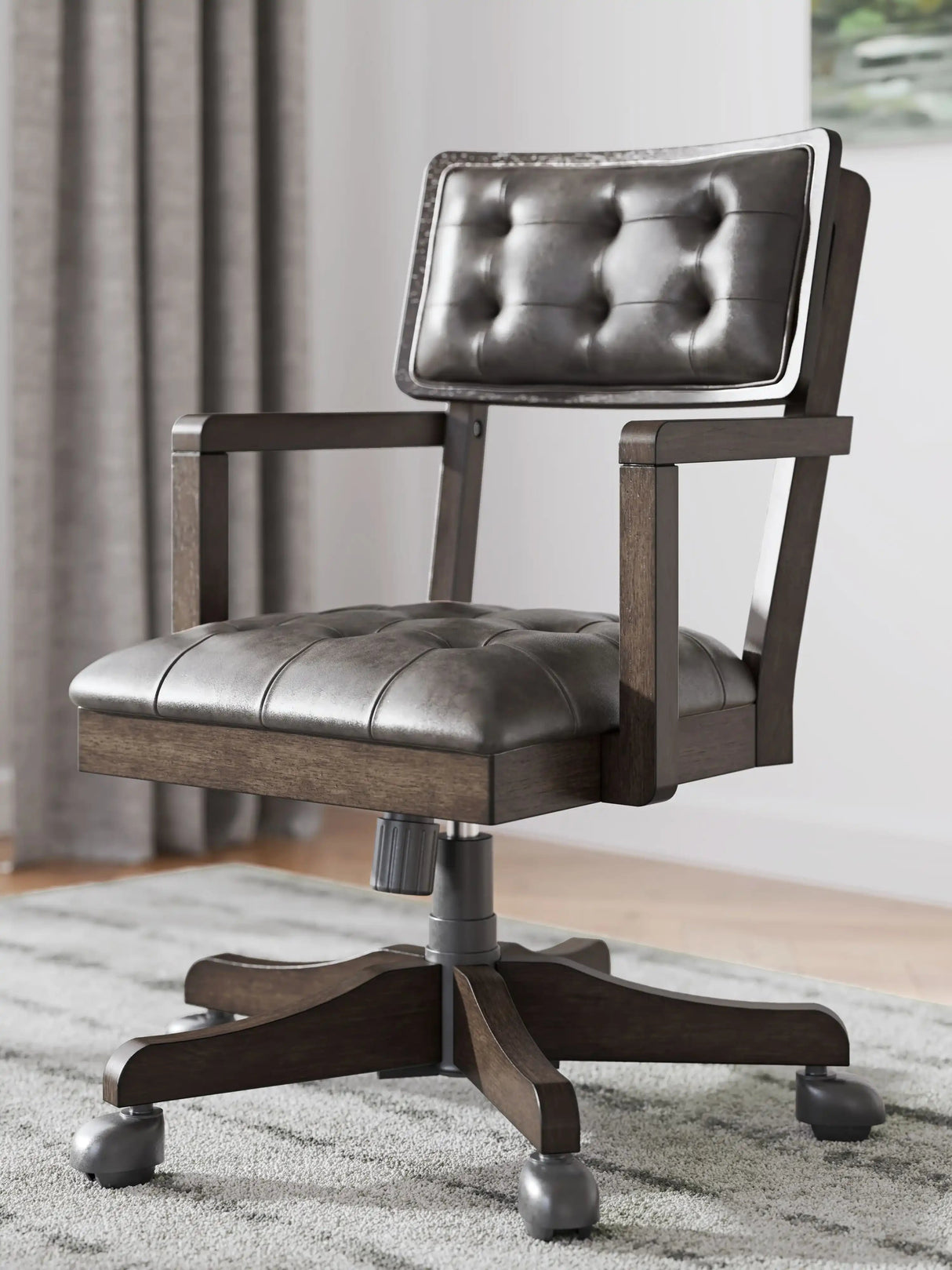 Breckington - Home Office Desk Chair - Dark Brown - Best Buy Furniture