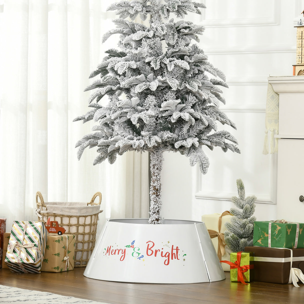 HOMCOM 26 Inch Christmas Tree Collar Ring, Stand Cover for Decor