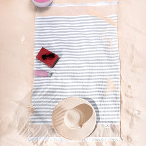 4 Packed Terry Peshtemal and Premium Beach Towel, Mediterranean Cotton Turkish Peshtemals, 35" x 60",  Modern & Traditional Turkish Bath Towels