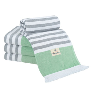 4 Packed Terry Peshtemal and Premium Beach Towel, Mediterranean Cotton Turkish Peshtemals, 35" x 60",  Modern & Traditional Turkish Bath Towels