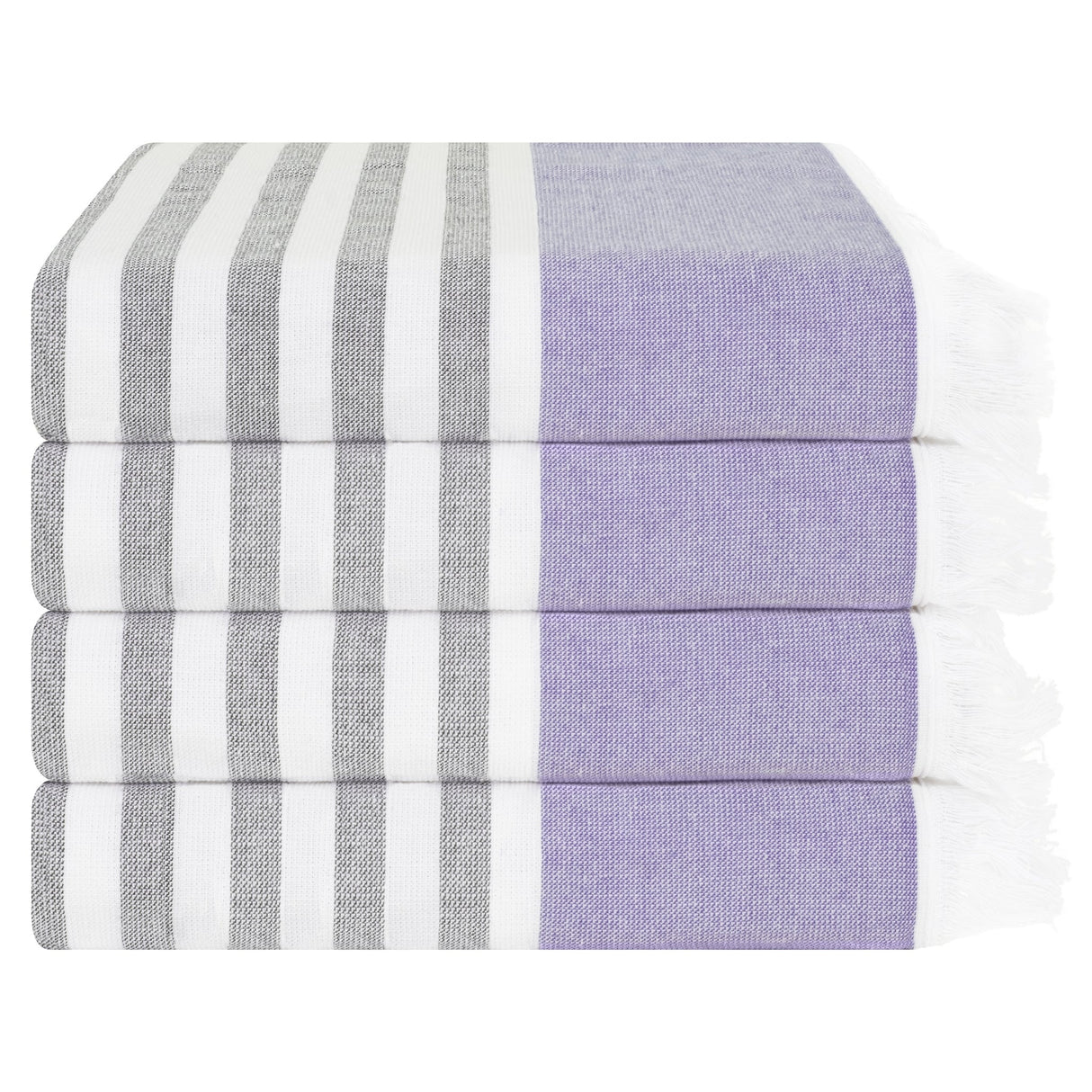 4 Packed Terry Peshtemal and Premium Beach Towel, Mediterranean Cotton Turkish Peshtemals, 35" x 60",  Modern & Traditional Turkish Bath Towels