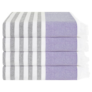 4 Packed Terry Peshtemal and Premium Beach Towel, Mediterranean Cotton Turkish Peshtemals, 35" x 60",  Modern & Traditional Turkish Bath Towels