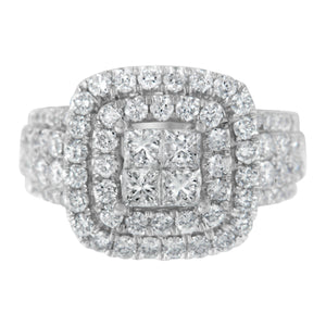 14KT White Gold Round and Princess Diamond Ring (2 1/4 cttw, H-I Color, SI1-SI2 Clarity)