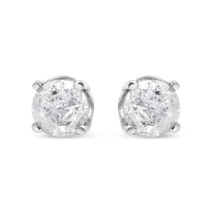 14K White Gold 3/4 Cttw Lab Grown Diamond 4-Prong Classic Stud Earrings (F-G Color, VS2-SI1 Clarity)