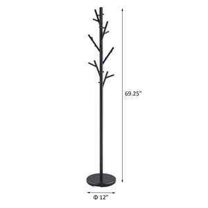 Tree Branch Coat Rack With 18 Hooks - Black