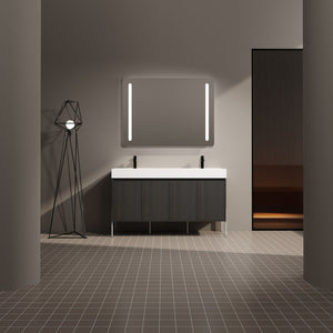 Freestanding Bathroom Vanity With Resin Sink And Storage Cabinet