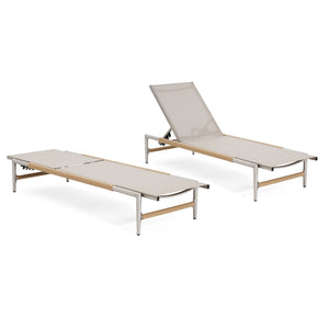 Hargrove - Outdoor Patio Aluminum Chaise Lounge (Set of 2) - Natural / Silver - Best Buy Furniture