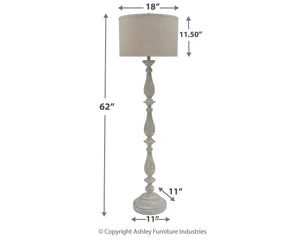 Bernadate - Poly Floor Lamp - Whitewash - Best Buy Furniture