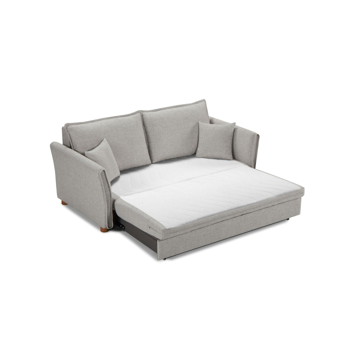 Oren - Chenille Sleeper Sectional Sofa With Storage 2 Toss Pillows - Gray - Best Buy Furniture