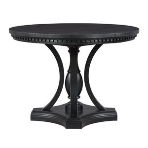 5 Piece Dining Set Extendable Round Table And 4 Chairs - Black / Oak