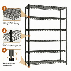 6-Tiers Storage Shelves - 2100LBS Capacity