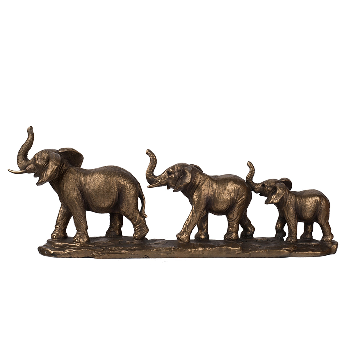 17.9" Elephant Family Statue