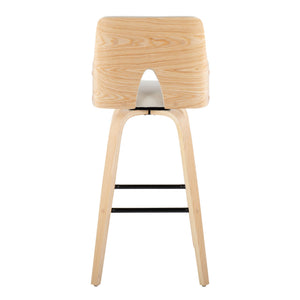 Stella - Contemporary Fixed Height Barstool With Swivel Square Footrest (Set of 2)