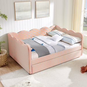 Full Size Cozy Gingham Daybed with Twin Size Trundle