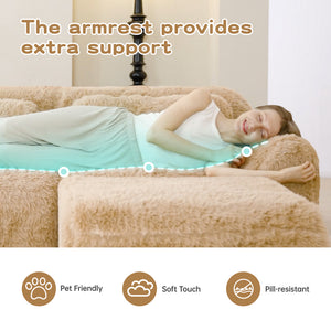 114'' Soft And Fluffy Modular Sectional Sofa
