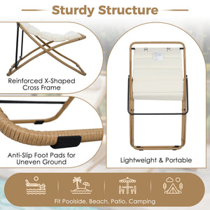Outdoor Folding Chair With Adjustable Backrest (Set of 2)