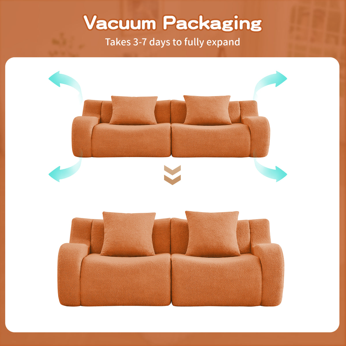 Soft Teddy Fabric Boneless Sofa