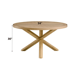 Kasem - Round Dining Table - Oak - Best Buy Furniture