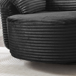 Swivel Accent Barrel Chair With Adjustable Phone Holder, 5 Pillows For Living Room