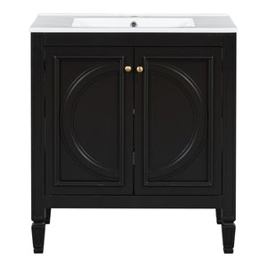 Double Sink Bathroom Vanity Set With Wall Mount Mirror Cabinet