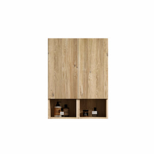Abay Home Chic Striped Texture Bathroom Storage Cabinet