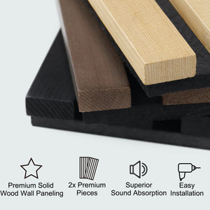 2 Pack Acoustic Solid Wood Wall Panels