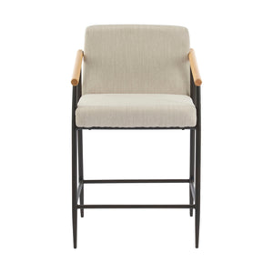 Mid Century Modern Counter Stool Set With Iron Frame
