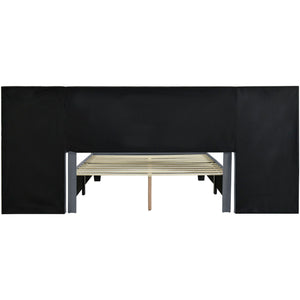 Upholstered Platform Bed With Big Headboard