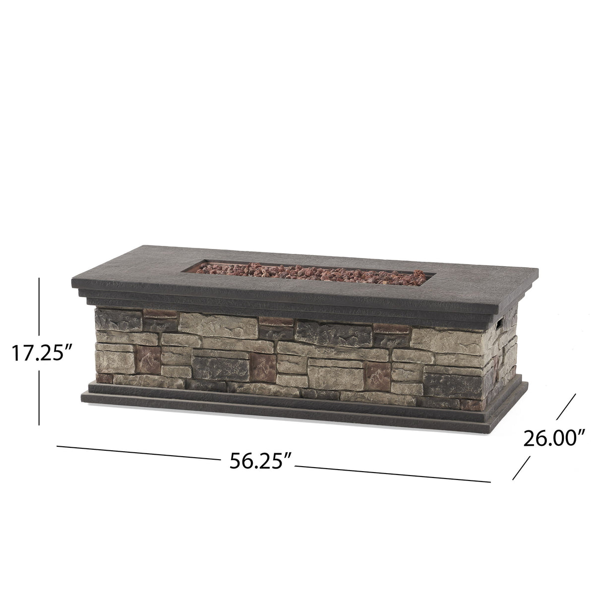 Fire Pit With Lightweight Concrete And Steel Frame