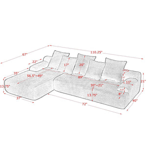 L-Shape Sectional Sofa, Modular Compressed Couch For Living Room Bedroom, 4 Seater - Green