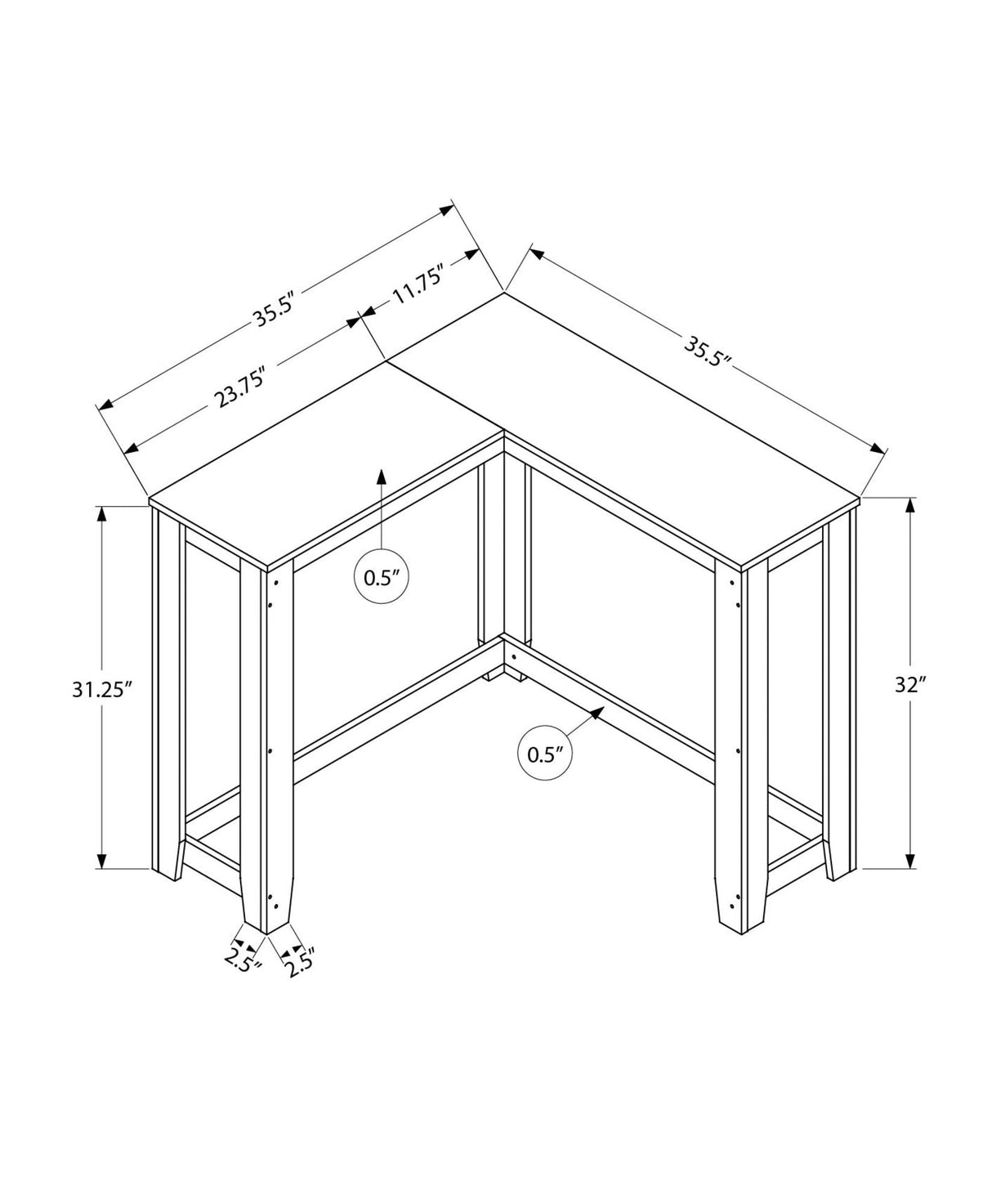 Corner Accent Console Table For Entryway, Unique Design Contemporary & Modern - Best Buy Furniture