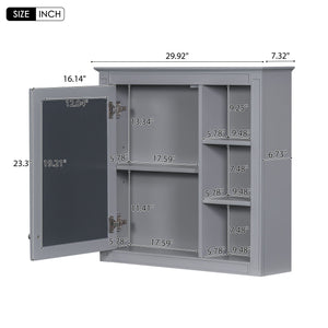 Wall Mounted Medicine Cabinet With Mirror and 3 Open Shelves