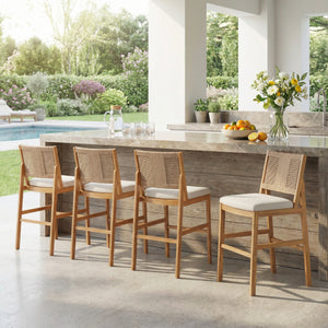 4 Piece Acacia Wood Patio Seating Set