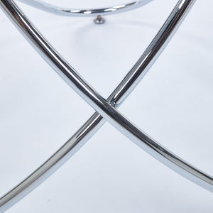 Metal Leg Dining Table With Tempered Glass Top