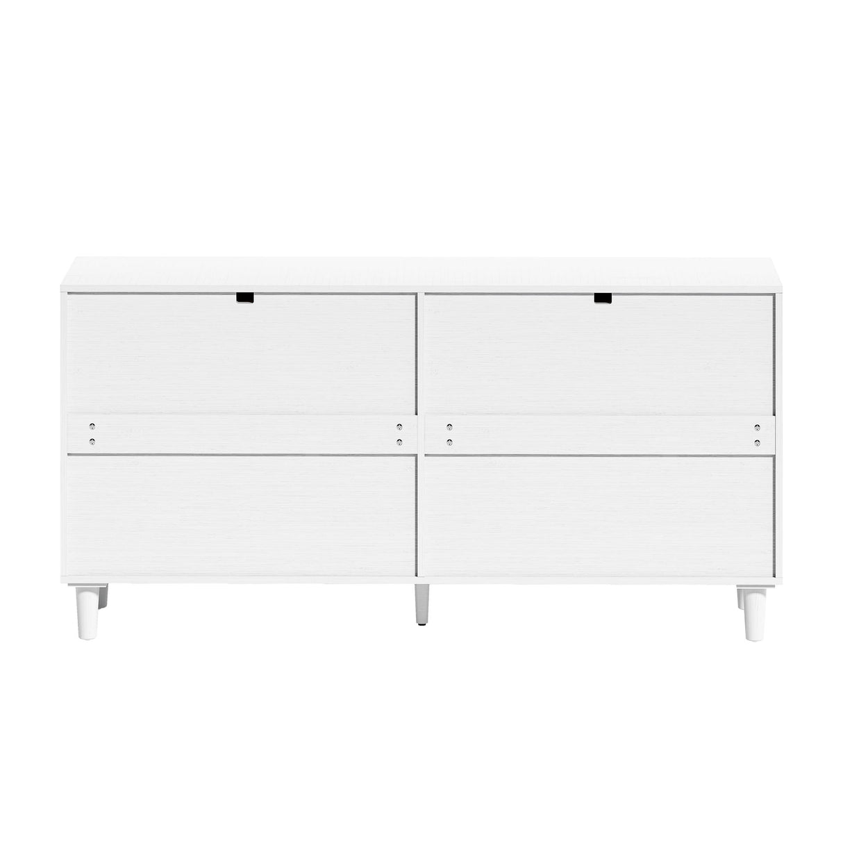 Rattan Dresser With 6 Drawers, Wooden Legs & Metal Handle