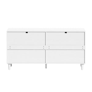 Rattan Dresser With 6 Drawers, Wooden Legs & Metal Handle