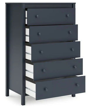Simmenfort - Five Drawer Chest - Navy Blue - Best Buy Furniture